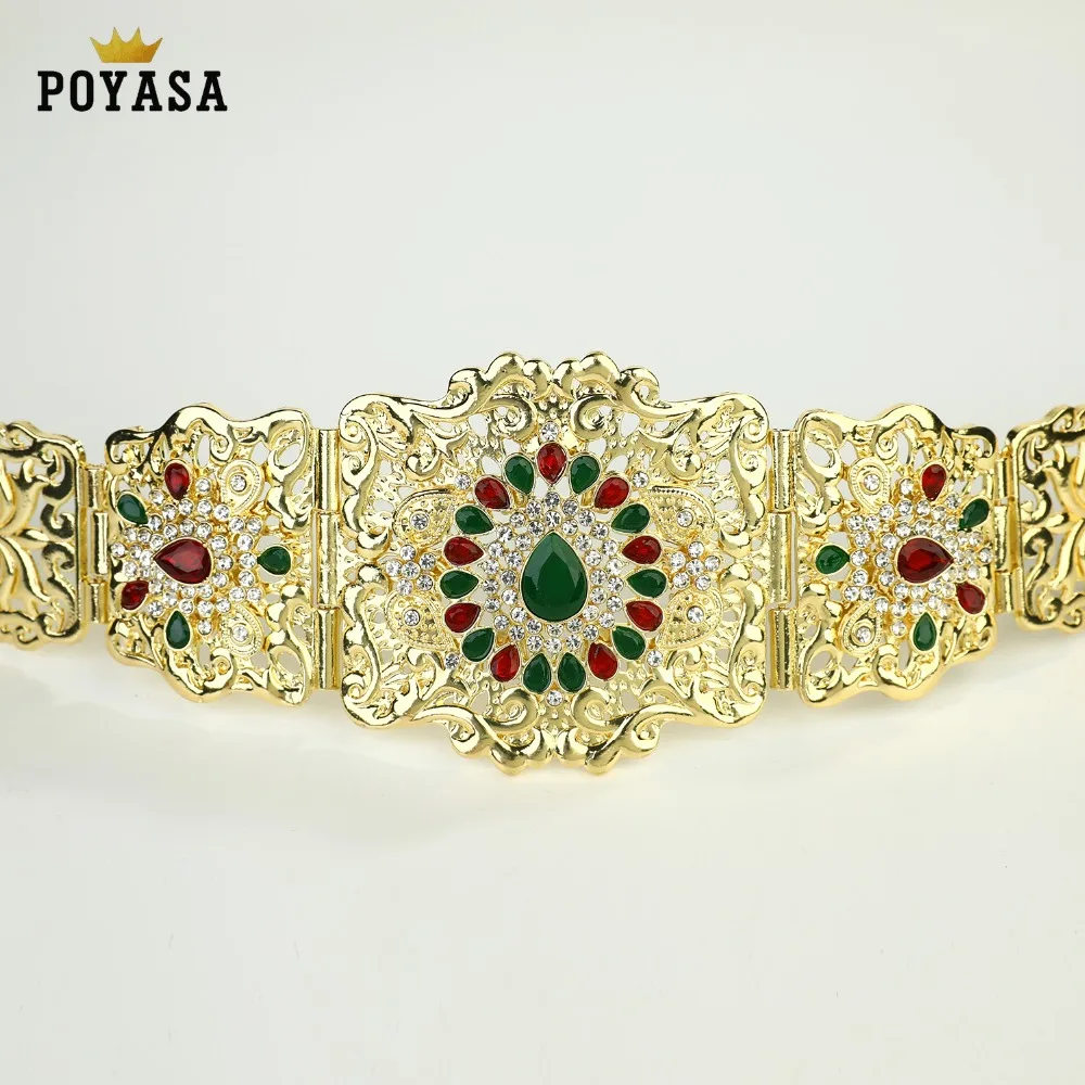 

Moroccan big size Chic Caftan wedding gold and silver Metal belt for Luxury Gold Color Women Belt Chain Adjustable Length