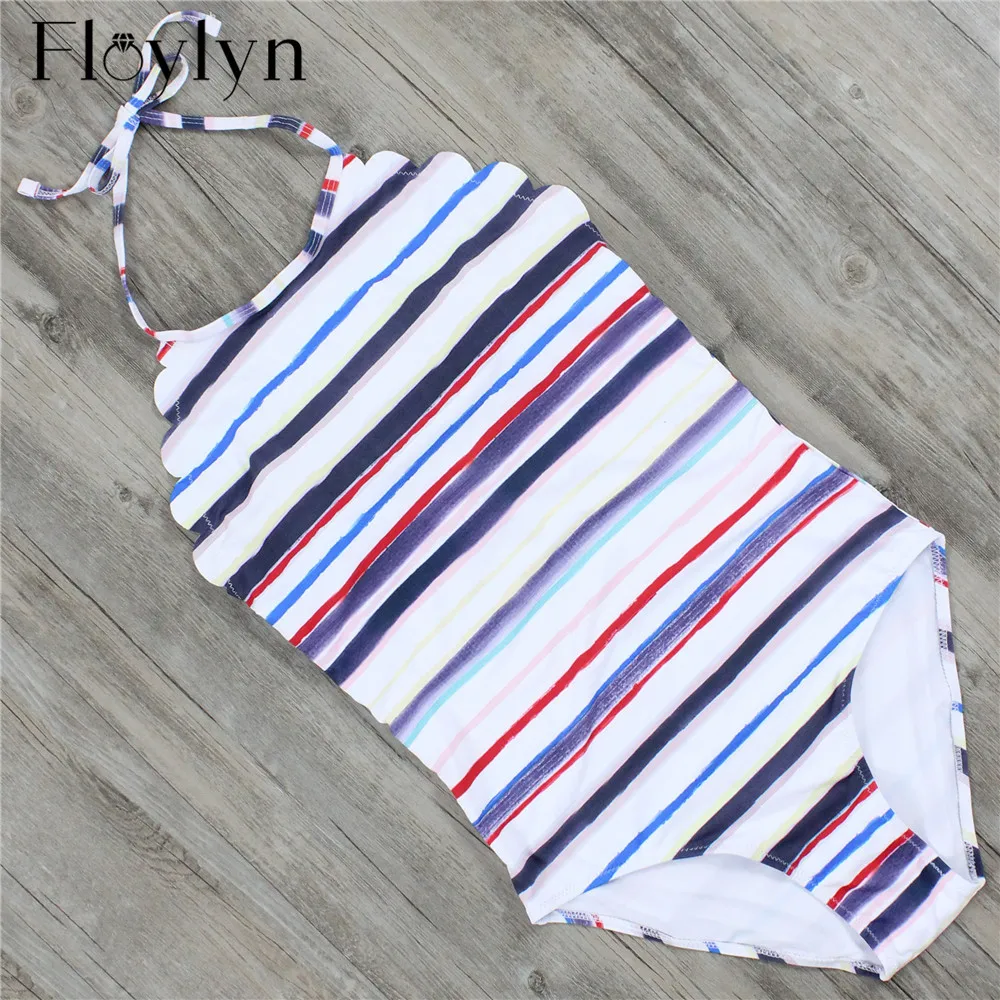 Floylyn 2017 Новый Цельный купальник Женская купальная одежда ретро боди винтажные