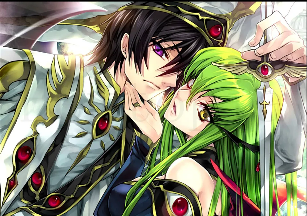 Синий Код Geass плакаты японский мультфильм наклейки на стену с белым покрытием бумага печатает Высокое разрешение гостиная спальня домашнего искусства бренд - Цвет: Синий