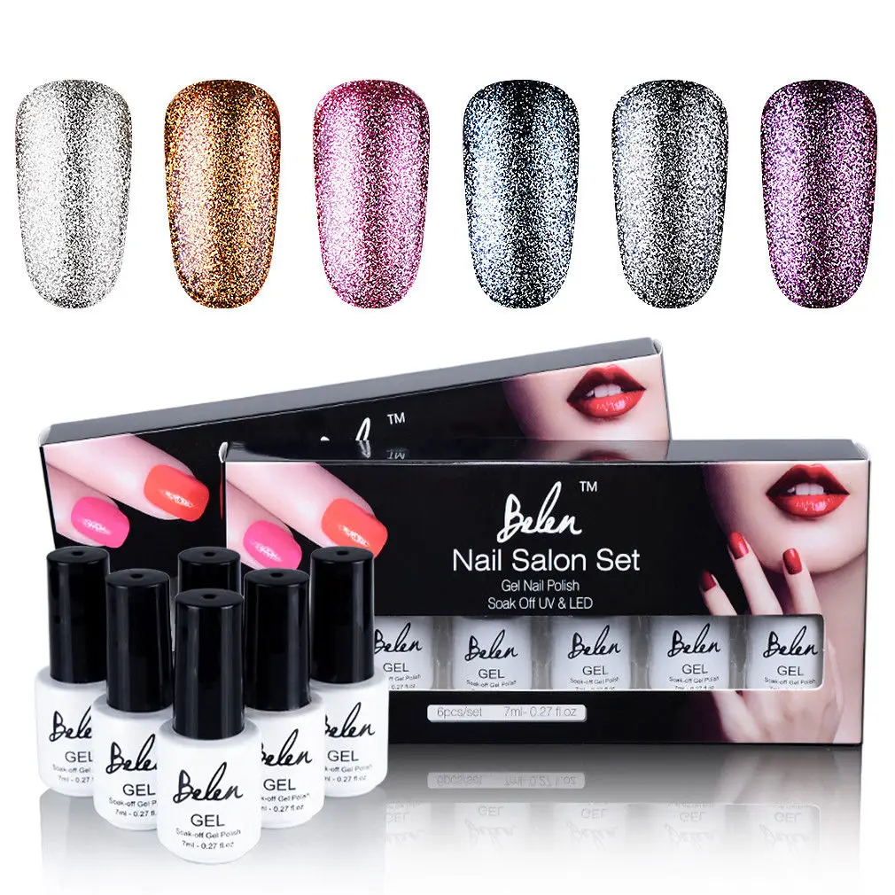 C001 Belen 6 шт./набор УФ-Платиновый Гель-лак для ногтей набор 7 мл Профессиональный стойкий лак для ногтей Набор для маникюра - Цвет: C001