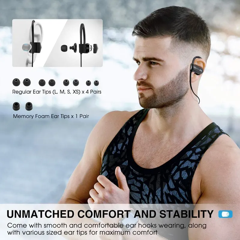 Mpow D7 IPX7 водонепроницаемые Bluetooth наушники бас стерео Беспроводные спортивные с