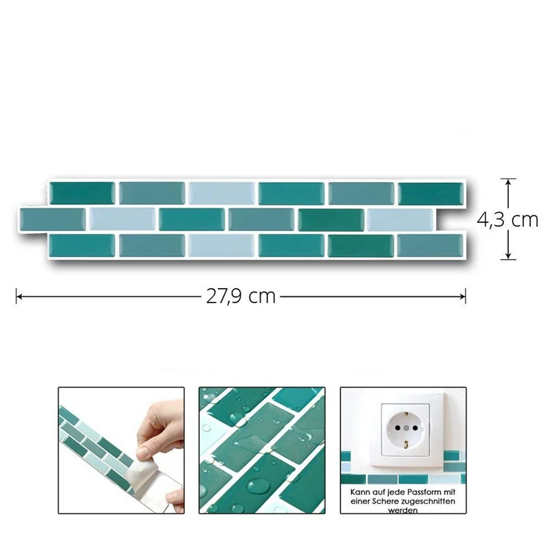 T80160-S Vividtiles самоклеющаяся серебристая, черная, серая, кирпичная 3d ванная комната и кухня водостойкая кожура и палочка мозаичная плитка-6 листов - Цвет: T80160-S