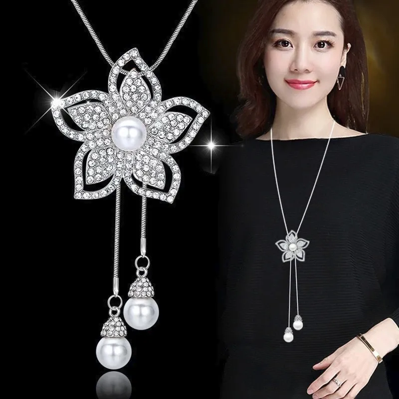 Style 22 RAVIMOUR колье из искусственного жемчуга, ожерелье s для женщин, серебряная цепочка, длинное ожерелье, подвеска, ювелирные изделия, аксессуары, Трендовое колье - Окраска металла: Style 22
