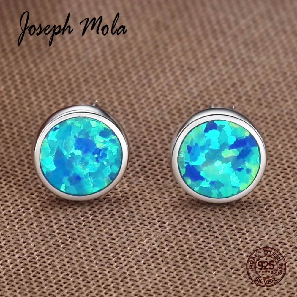 Joseph Mola 925 серебро светло-голубой фиксированный Halo CZ камень тонкие серьги гвоздики