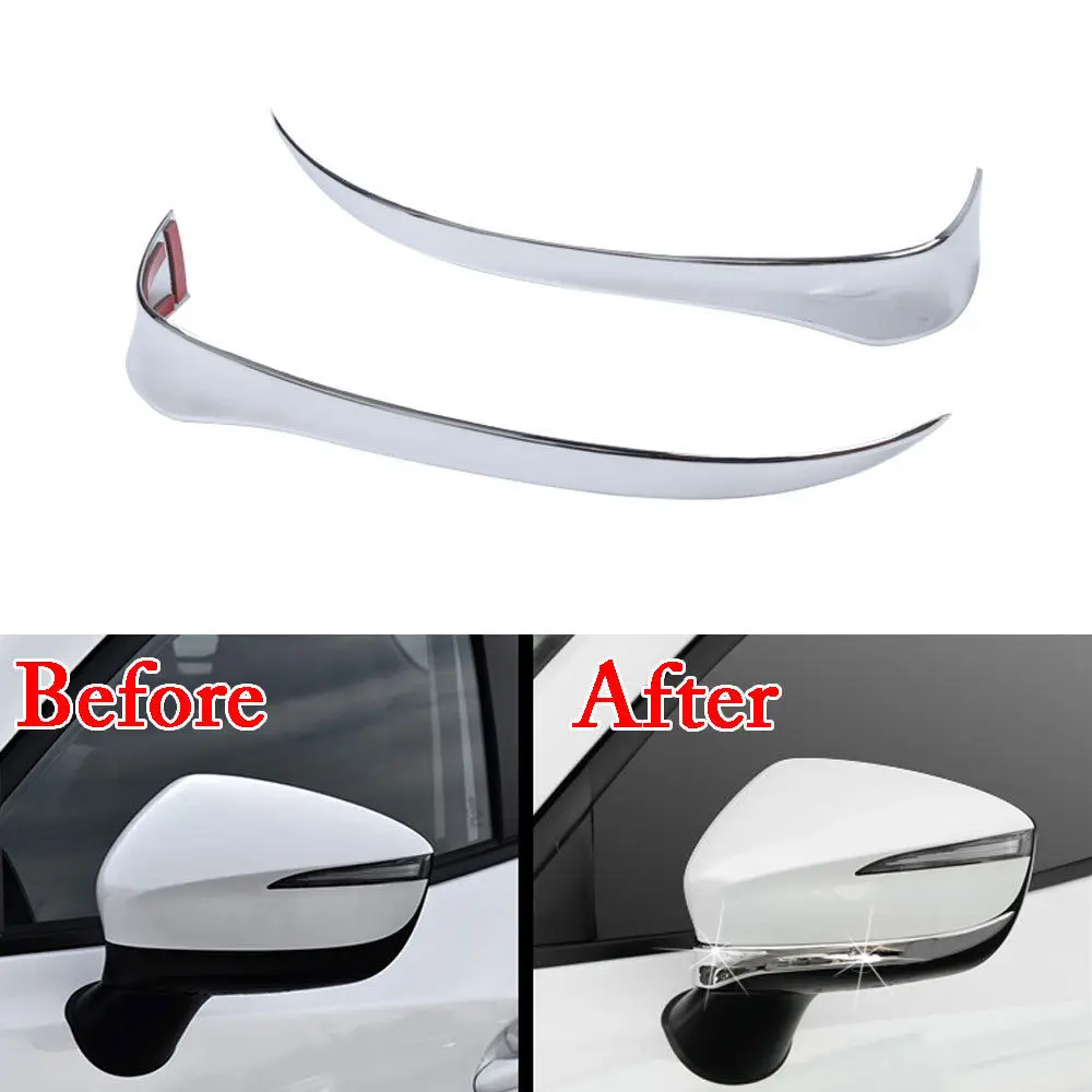 2 шт./компл. Хром ABS зеркало заднего вида боковое основание Накладка полоса Декаль