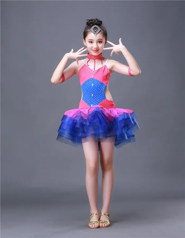 Детская одежда для латинских танцев костюм девочек 2017|children latin dancing|latin dancedance dress |
