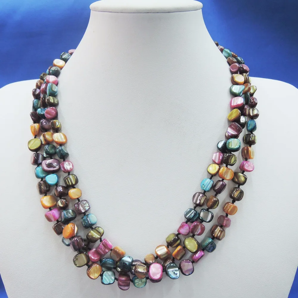 Модное ожерелье жемчужное с ракушками модное 3 линиями|fashion necklace|necklace fashionpearl necklace