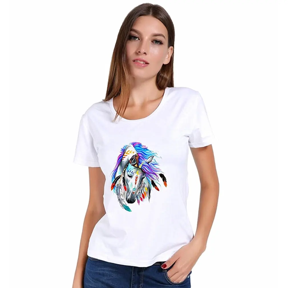 1pc DIY Colorful Horse Head Pattern T-shirt Press Heat Transfer Sticker Creative Washable Iron On Applique For Clothes | Игрушки и хобби