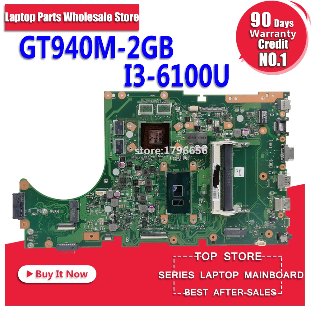 X756UV материнская плата для ноутбука I3 6100U GT940M DDR3 For Asus X756UWK X756UQK X756UB тестовая