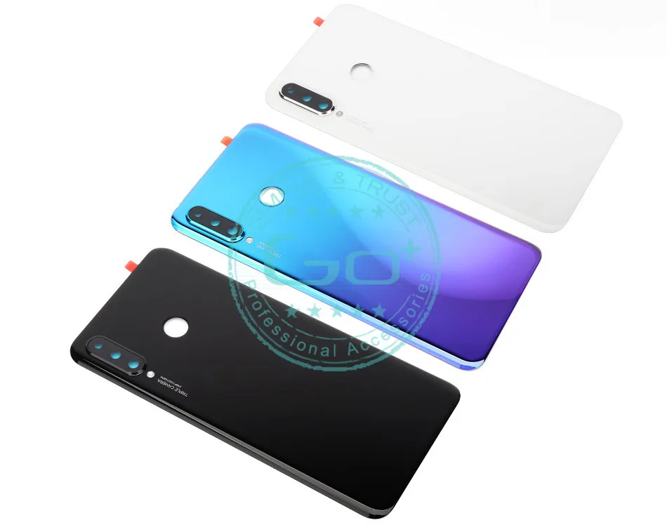 Для huawei P30 Lite Задняя крышка батареи+ камера Стекло Объектив 24MP nova 4e задняя крышка корпуса Замена двери Ремонт Запасные части