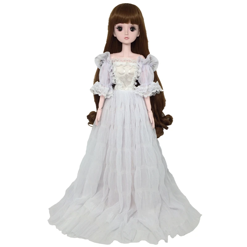 Новый 60 см 21 подвижная шарнирная BJD куклы 3D глаза свадебное платье одежда