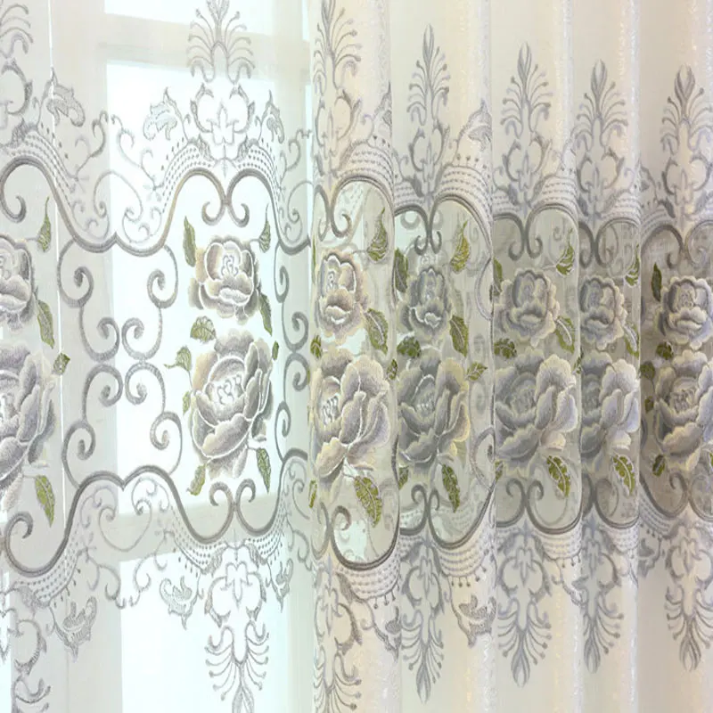 2018 новые Sytle занавески роскошные европейские ажурные вышитые рельефные Серые
