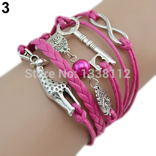 Hot Charm Bangle Vintage Multilayer Eiffel Tower Leather Beaded Cuff Bracelet women Bracelets &amp bangles 1IMV 7ENF BEC1 | Украшения и