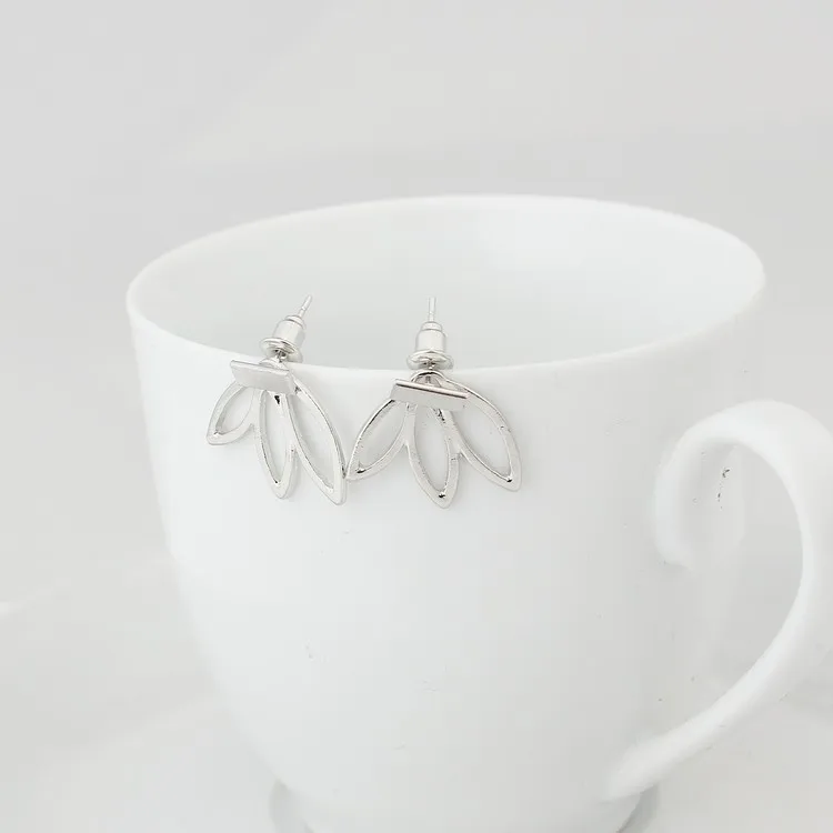 Новые простые серьги Модная бижутерия пирсинг лотос подарок для женщин