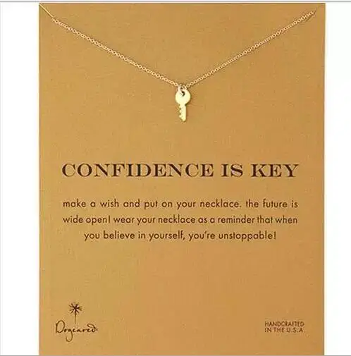 10 шт. горячая Распродажа Избранное ключ кулон ожерелье цвета: золотистый