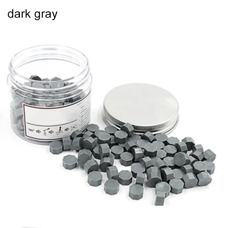 dark gray 8 цветов 150 шт уплотнительные восковые таблетки бусины Ретро частицы древние уплотнения воск хороший подарок в скандинавском стиле полоски бронзового воска - Цвет: dark gray