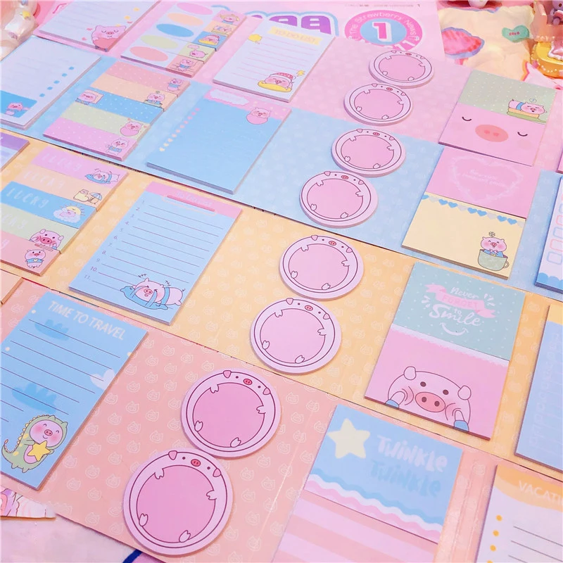 24 шт./лот милый Лазерная свинья блокноты для записей Бумага Sticky Notes подарок для детей школы набор канцелярских принадлежностей рекламные