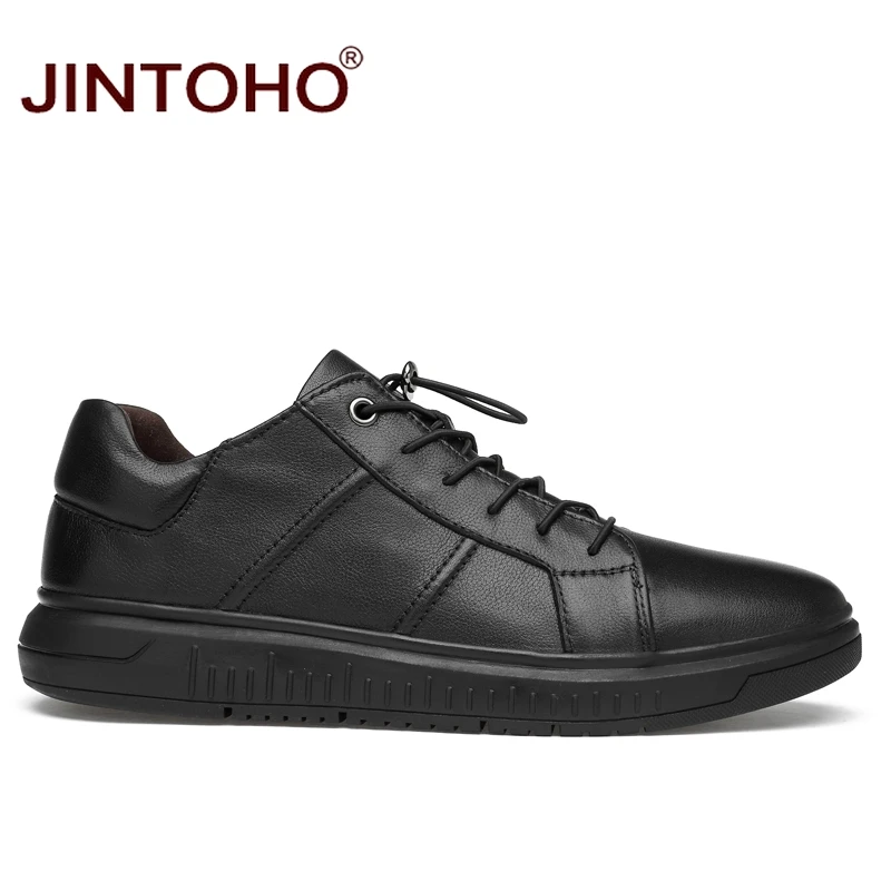 Туфли JINTOHO мужские из натуральной кожи брендовые модные повседневные ботинки