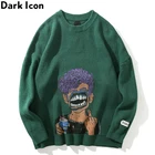 Мужской рваный свитер Dark Icon, Свитер оверсайз с круглым вырезом, одежда для улицы