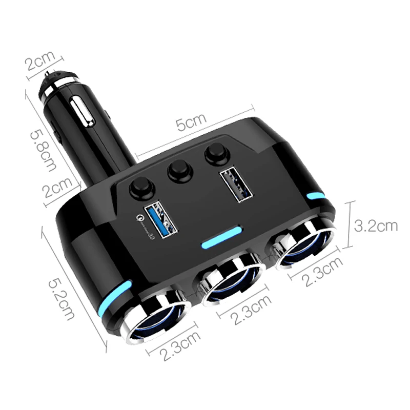 Автомобильный прикуриватель Быстрая зарядка 3 0 USB Быстрый Разветвитель 12 В