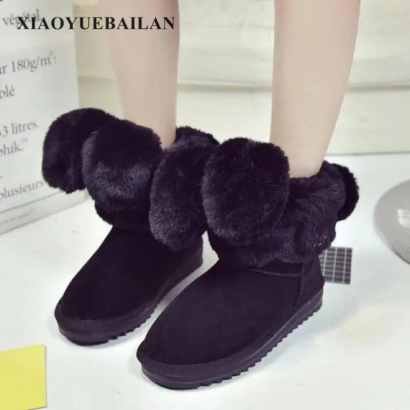 Новинка 2017 года зимние сапоги женская кожаная шерстяная обувь с круглым носком и