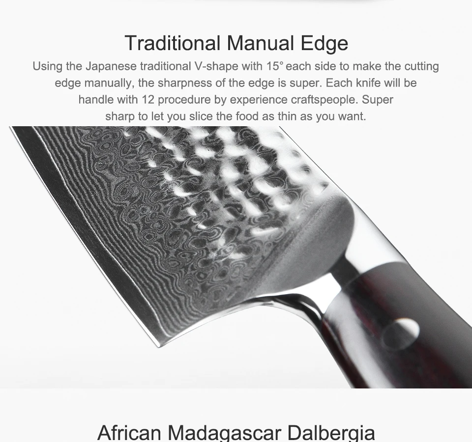 HEZHEN 7 ''нож Santoku 67 слоев дамасской стали кухонные инструменты Кливер нарезки Япония Santoku эргономичное оборудование кухонные ножи