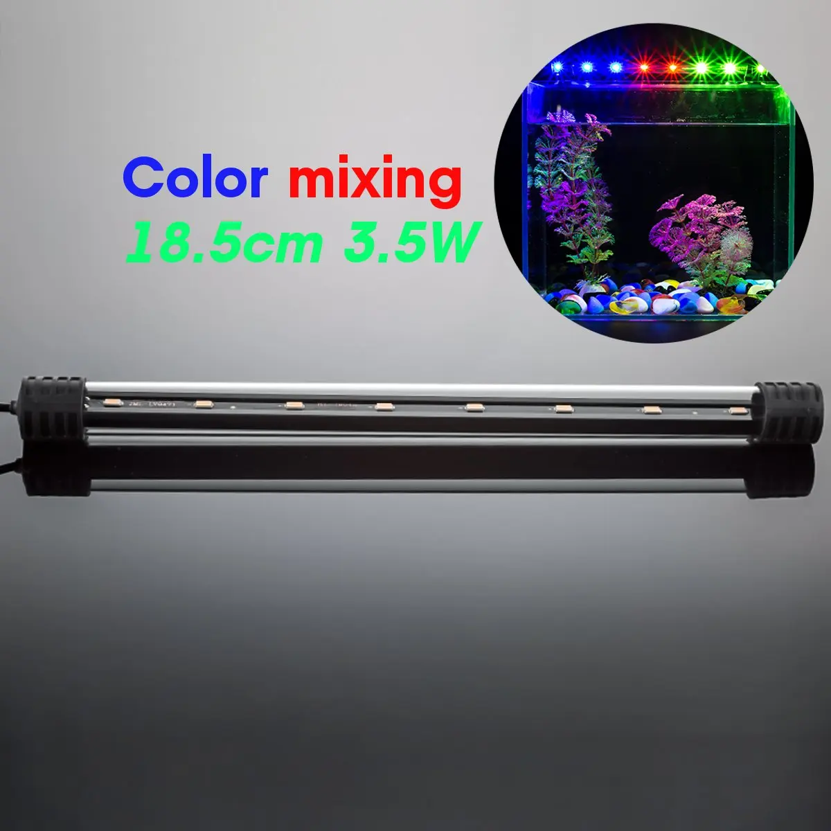 Color mixing 18.5cm Аквариум светодиодный бар светильник Водонепроницаемый садок для рыбы светильник Водолей лампы 18,5/28,5/38,5/48,5 см подводный Аквариумы Декор Светильник ing 220V - Цвет: Color mixing 18.5cm
