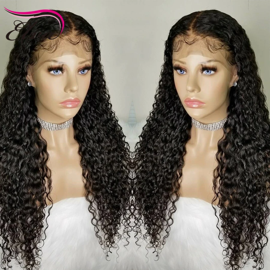 Elva Hair 150% Плотность 13*6 кружевные передние человеческие волосы парики