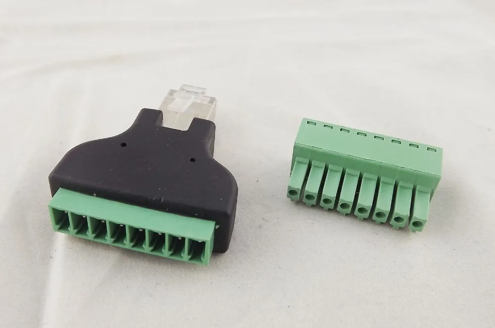 10 шт. Ethernet RJ45 штекер в AV винтовой терминал 8 Pin блок CCTV конвертер адаптер |