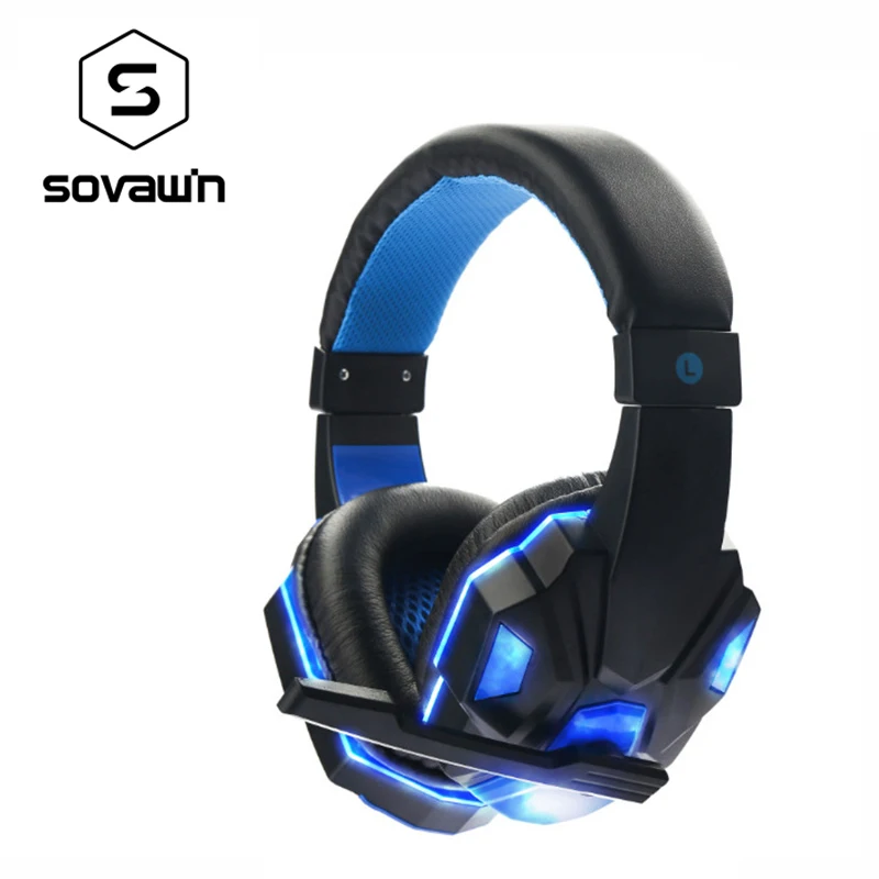 Игровая гарнитура с микрофоном Накладные наушники HD шумоподавлением подсветкой