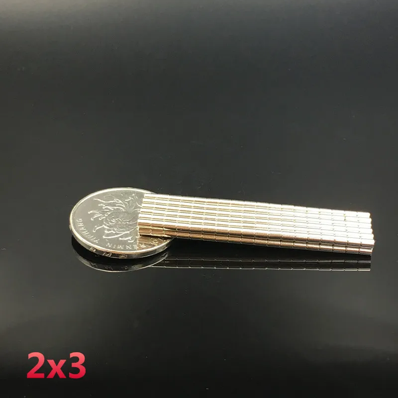 500 шт. неодимовые 2x3 мм Редкоземельные магниты 2*3 супер сильные 2 x 3 N35 магнитные |