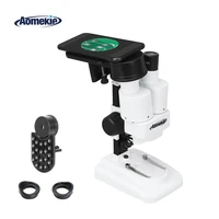 aomekie 20x stereo microscope with phone holder for pcb solder ore insect observation mobile repair tool led light hd vision