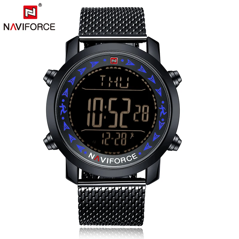 NAVIFORCE новые мужские спортивные часы 3 бар водонепроницаемые цифровые календарь