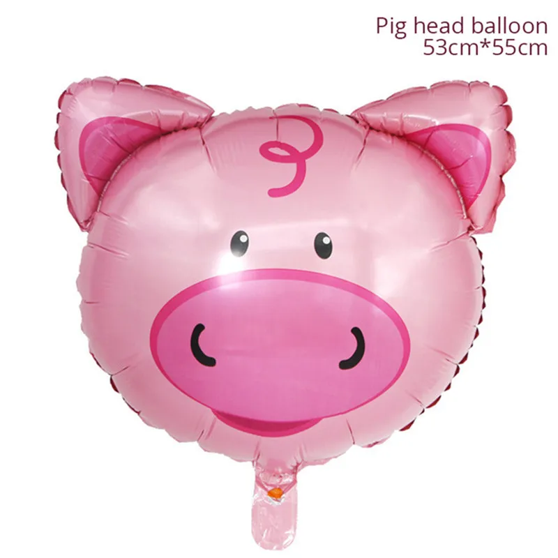 1pcs Pig Джунгли вечерние для вечеринки в стиле сафари животные, тигр, Лев, обезьяна, Зебра, корова, жираф, гелиевые шары на тему зоопарка, день рождения, украшения для детей - Цвет: 1pcs Pig