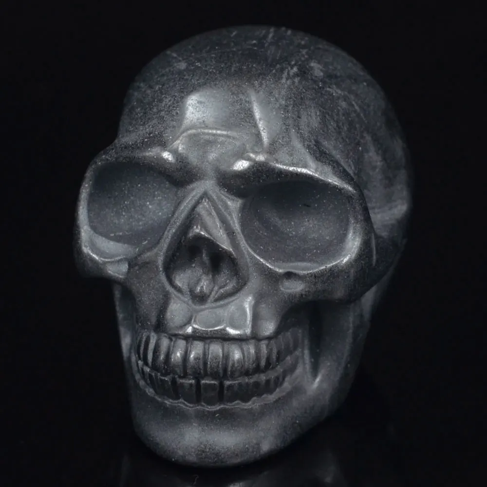 2 &quotнатуральный гематит черный череп резной камень чакра исцеление рейки фэн шуй