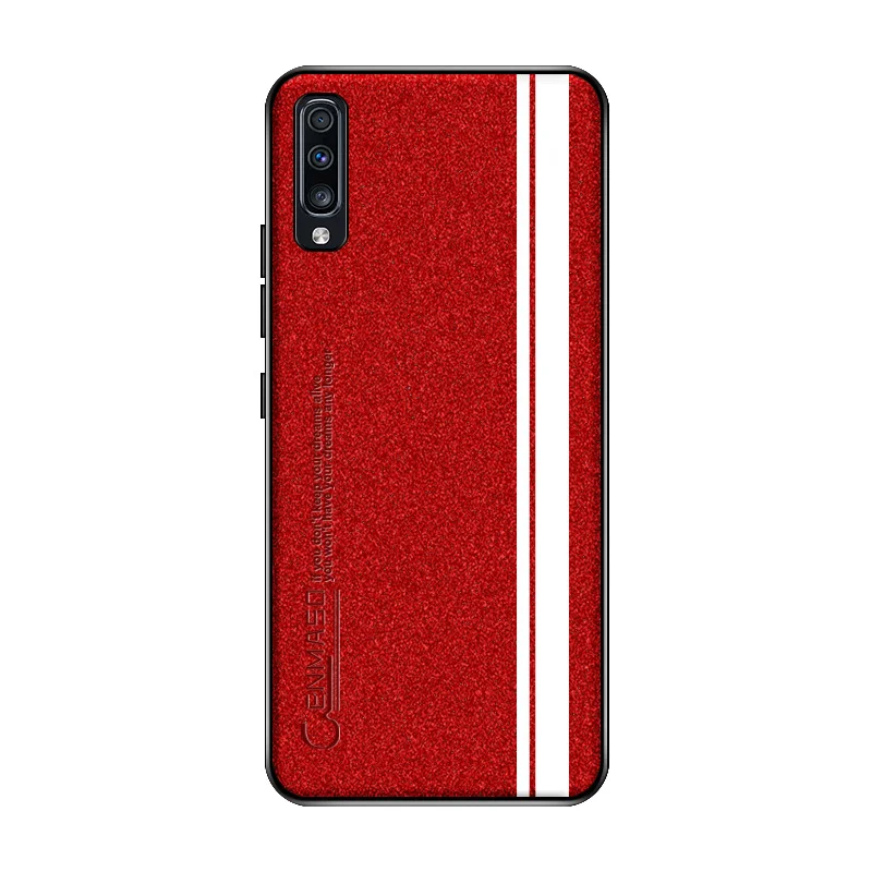 Red Чехол для samsung A50, роскошный кожаный силиконовый мягкий защитный чехол для samsung Galaxy A30 A50 A70, противоударный чехол - Цвет: Red