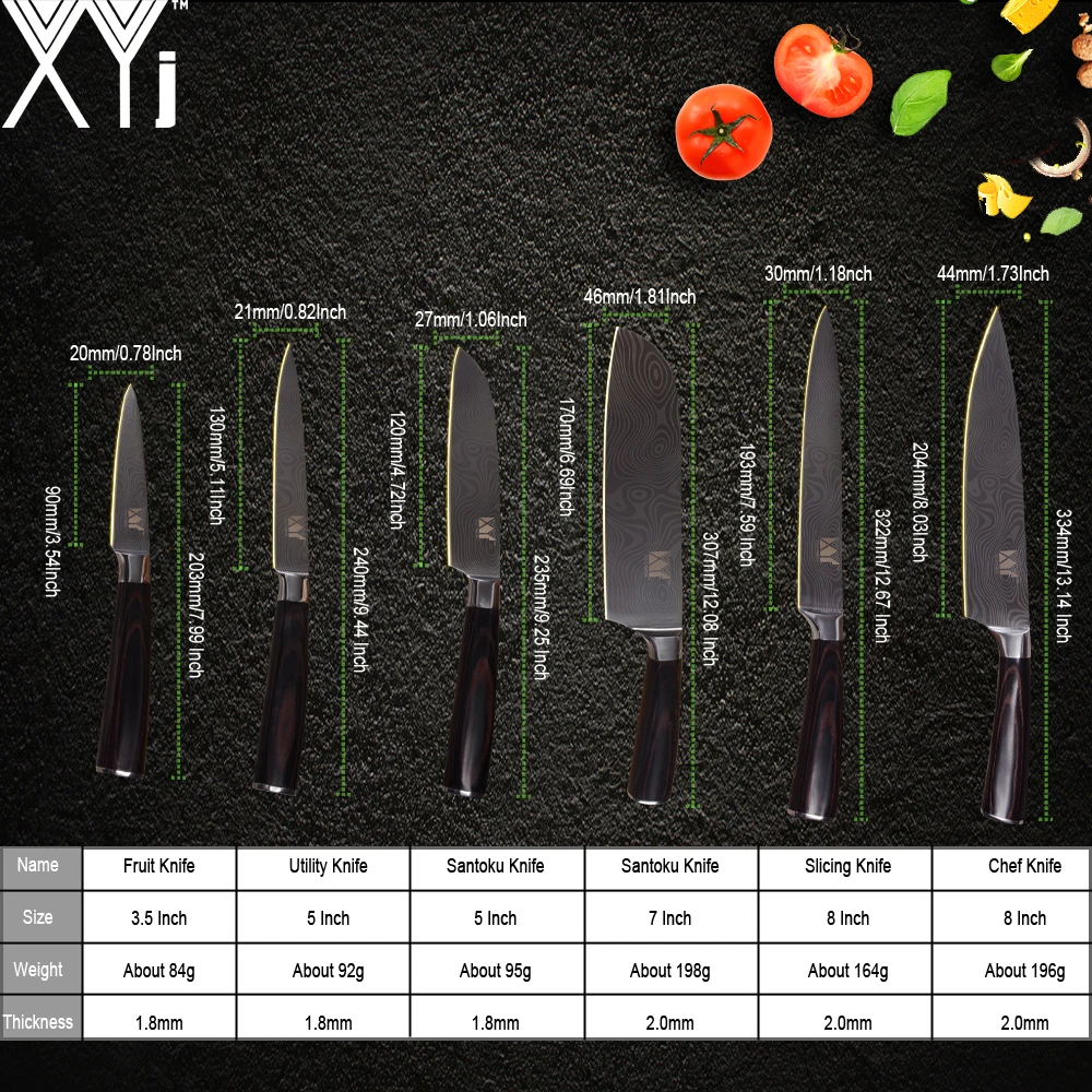 XYj кухонный нож из нержавеющей стали Дамасские вены Высокоуглеродистый для