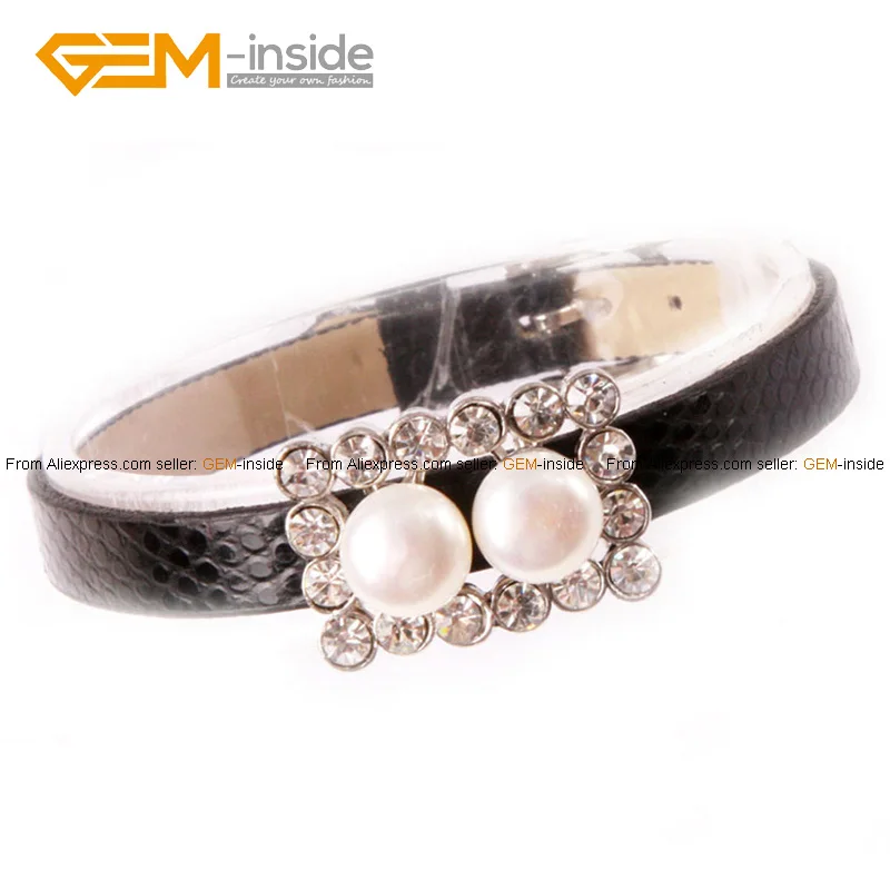 Жемчужный браслет с жемчугом 8-9 мм Прямоугольный из нержавеющей стали