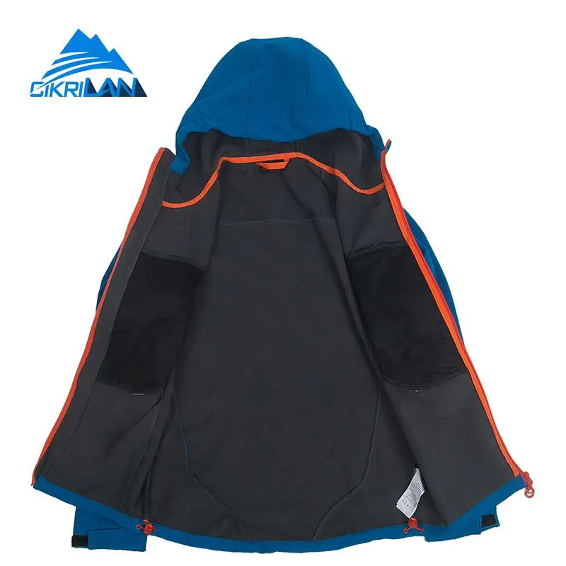 Мужская водонепроницаемая куртка с капюшоном флисовая защитой от ветра для