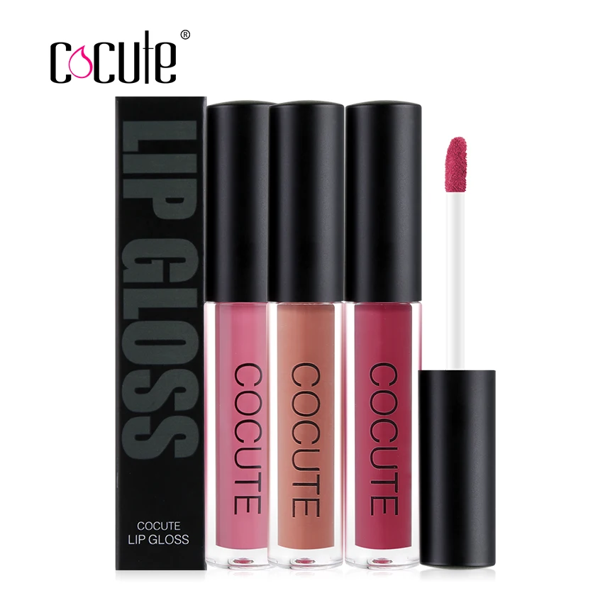 

Cocute 3pcs/Set Liquid Lipgloss Moisturizer High Quality Waterproof Long Lasting Colored Lip Gloss Makeup Gift Cosmetic Tools