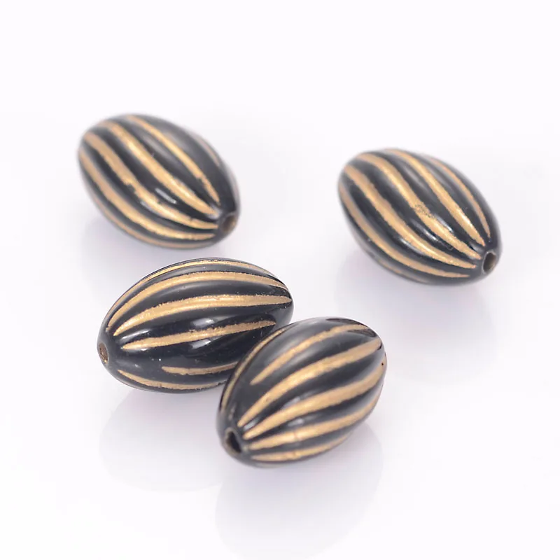 Miasol 100 шт. 9x15mm акриловые поворот полоса Овальный Форма прокладки античный дизайн