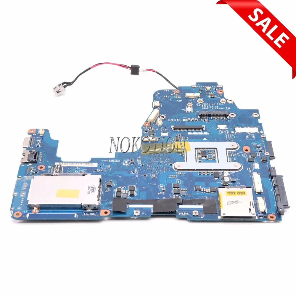 Материнская плата NOKOTION NWQAA LA-6061P k000104260 K000104250 для toshiba Satellite A660 A665 материнская