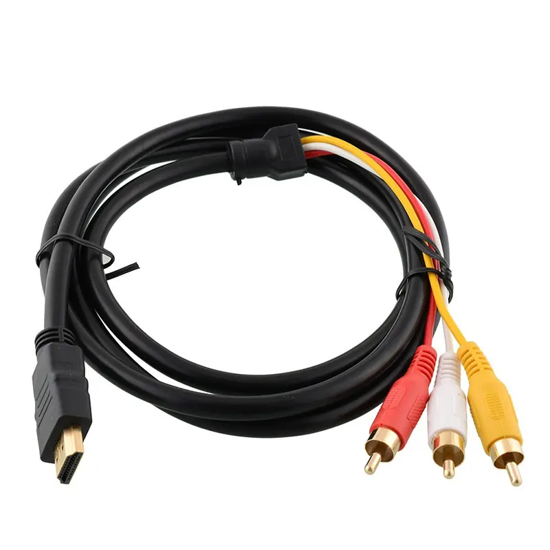 1 5 м черный HDMI папа к 3 RCA Аудио AV кабель адаптер разъем шнур для HDTV 77 99 XR649|Кабели HDMI|