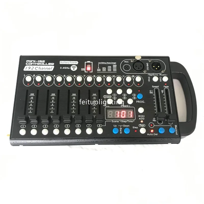 50 шт. мини 192 каналов батарея беспроводной DMX контроллер консоль для сцены свет вечерние DJ лазерного оператора