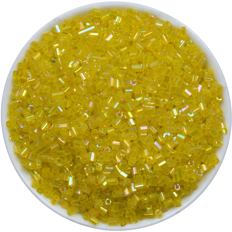 1000 шт. 2 мм градиентные желтые стеклянные бусины в форме трубки с широким