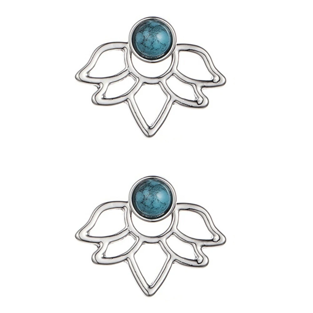 Женские серьги гвоздики с бусинами и цветком лотоса Boho|stud earrings|ear jacketear stud earrings |