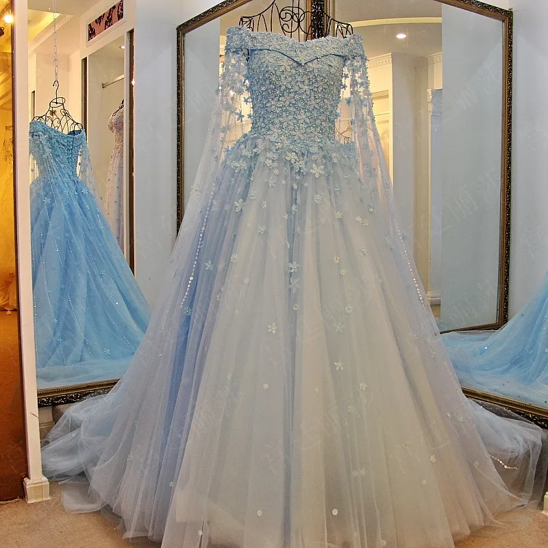 CloverBridal, горячая распродажа, романтическое свадебное платье Тиффани с синим жемчугом и цветами, xj16995, свадебное платье с вырезом лодочкой, casamento, для невесты