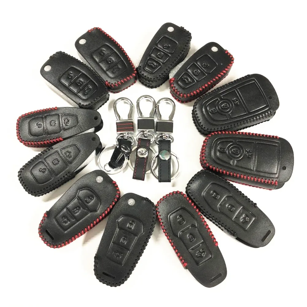Кожаный чехол для автомобильного ключа Ford Mustang Ranger Figo KA Territory FLEX Transit Super Duty Atlas F 150