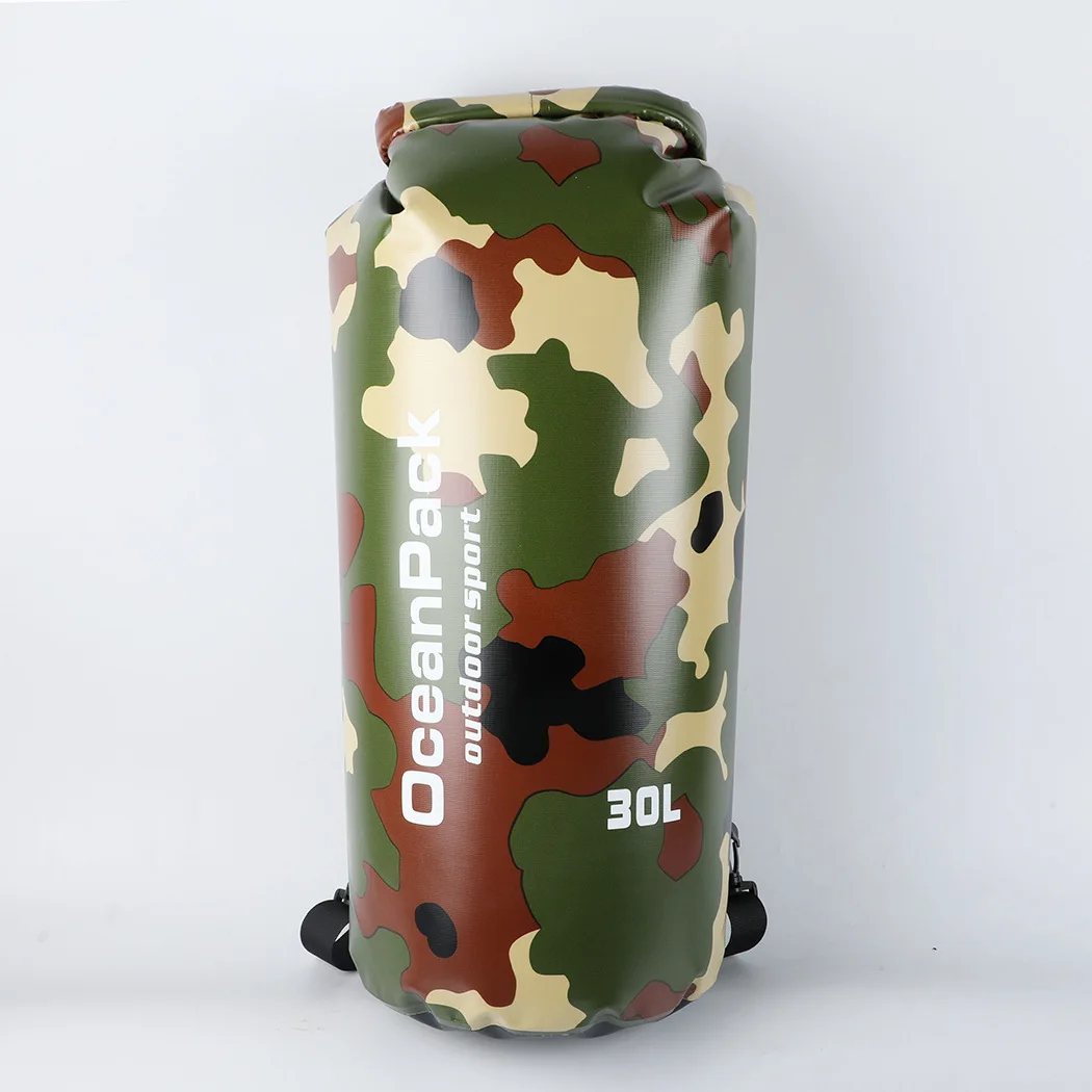 2L/5L/10L/15L/20L/30L утолщенная камуфляжная Водонепроницаемая наружная рафтинговая ПВХ сухая сумка на плечо для хранения Океанский рюкзак для плавания