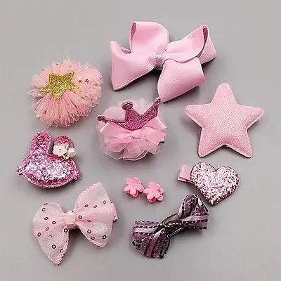 Kid Accessories 10pcs Kids Baby Girls Bowknot Hair Clips Accessory Flower Barrette Pins Gift Set | Детская одежда и обувь